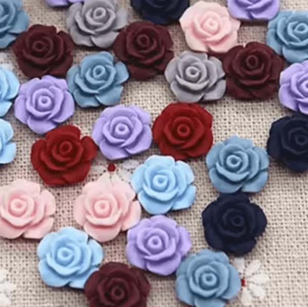 13mm Matte Vintage Rose Resin Gem (SOLD IN PAIRS)