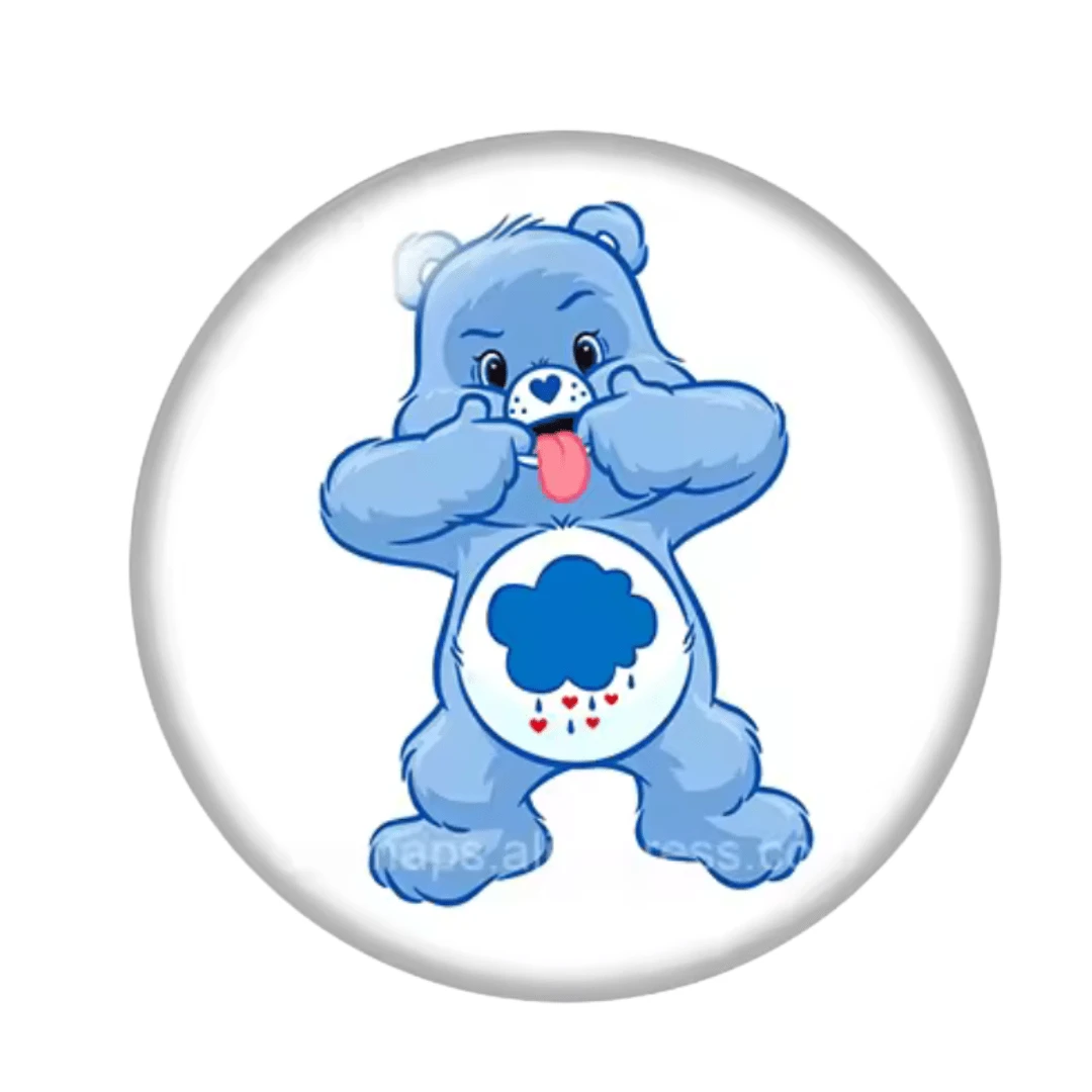 14mm CareBear Characters in White Background Round, Glue on, Resin Gem (Sold in Pair) Resin Gems