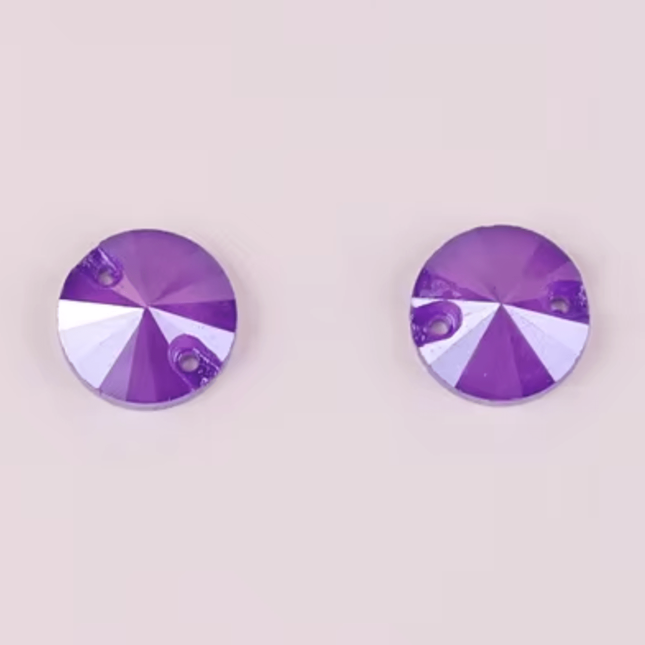 14mm Purple High Quality Rivoli, Sew on, Fancy Glass Gem (Sold in Pair) Fancy Glass Gems