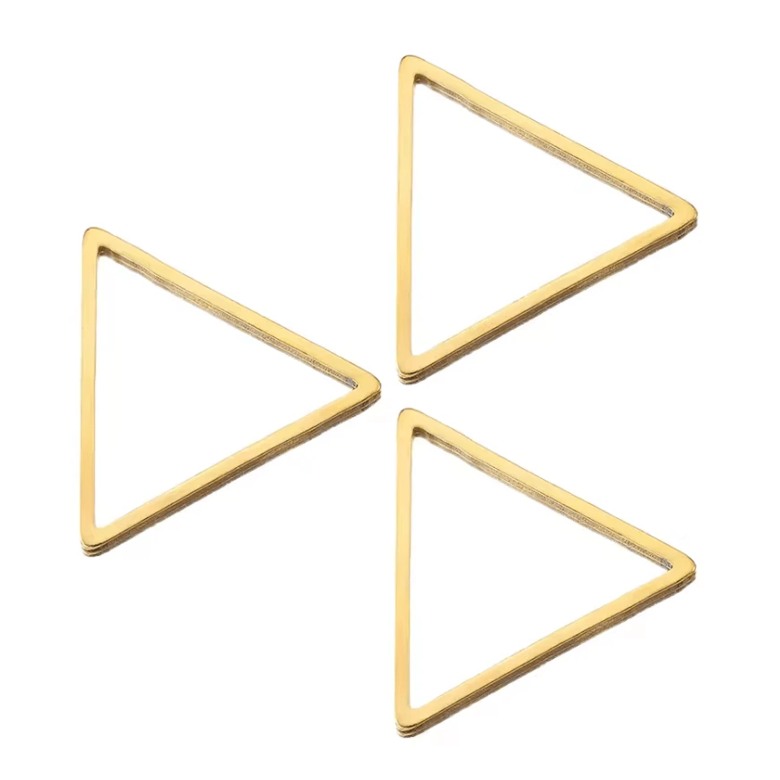 Gold 14mm Silver Triangle for Necklace Earring Connectors, Earring Findings *20pcs Earring Findings