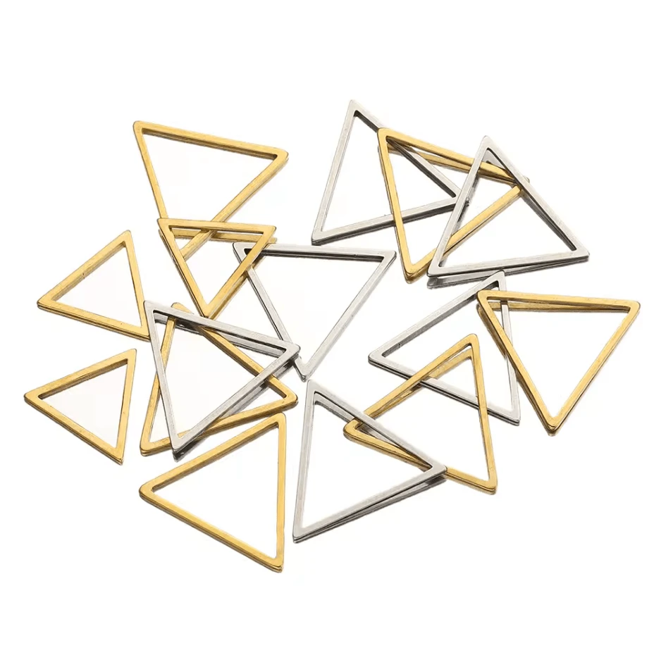 14mm Silver Triangle for Necklace Earring Connectors, Earring Findings *20pcs Earring Findings