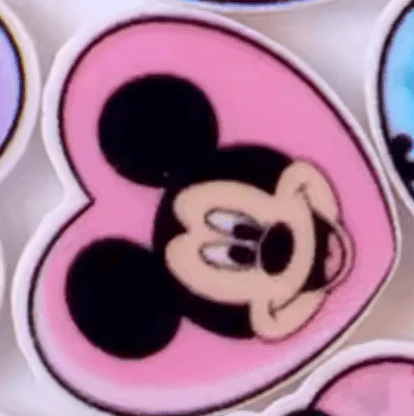 Smile Mickey 15mm Disn*y Mickey/ Minnie Heart Gems, Glue on, Resin Gem (Sold In Pair) Resin Gems