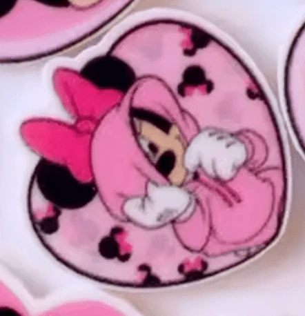 Shy Minnie 15mm Disn*y Mickey/ Minnie Heart Gems, Glue on, Resin Gem (Sold In Pair) Resin Gems