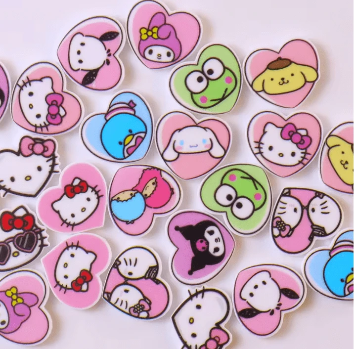 15mm Hello Kitty Gems Glue on, Resin Gem (Sold In Pair) Resin Gems