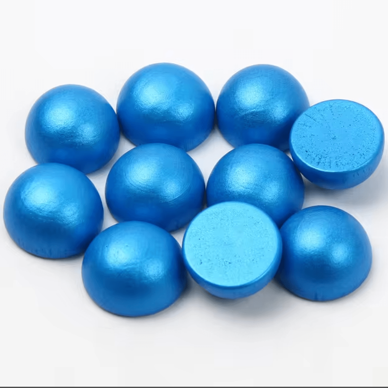 15mm Pearlized Dome Round Gem, Wooden Resin Beads (Sold per Pair) Resin Gems