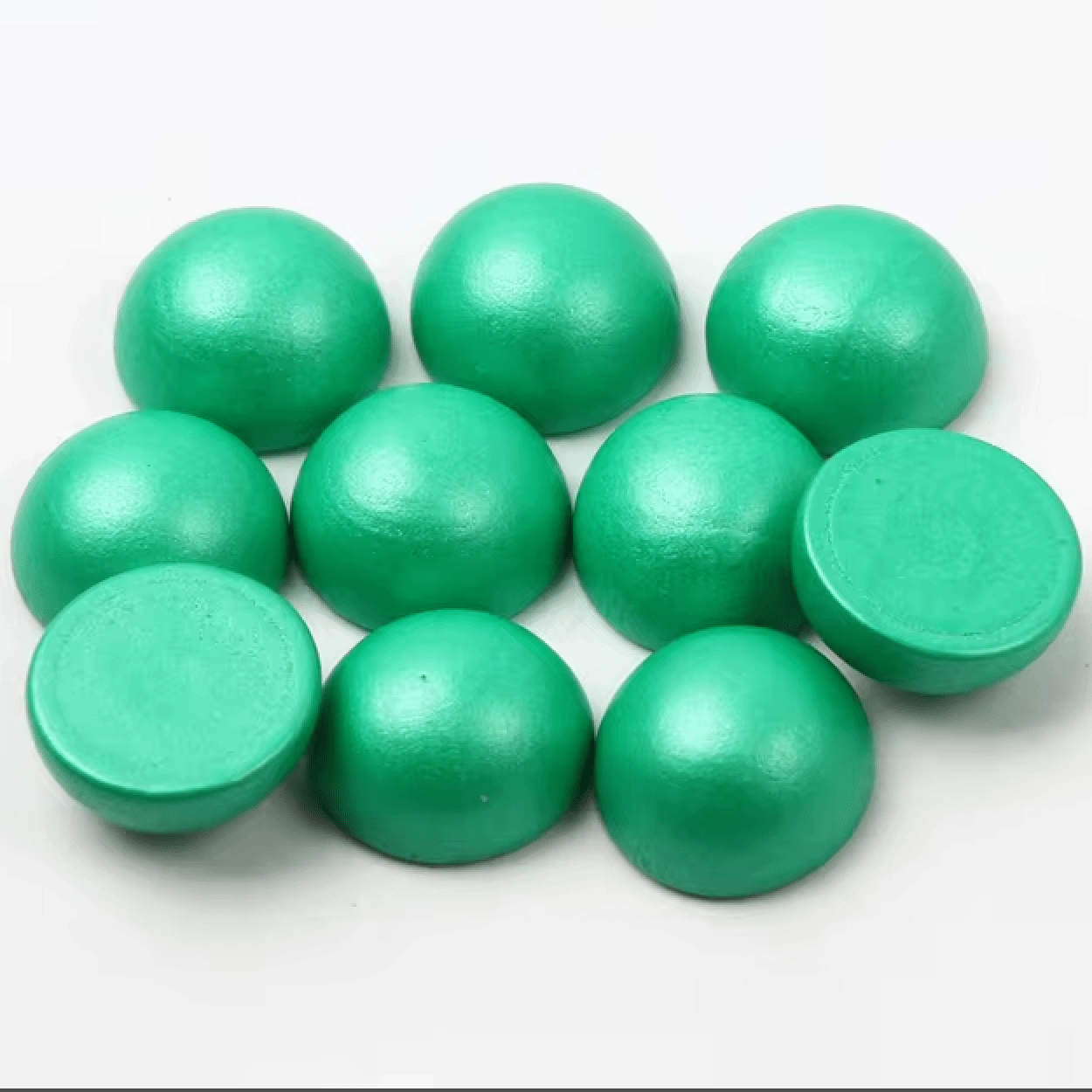 15mm Pearlized Dome Round Gem, Wooden Resin Beads (Sold per Pair) Resin Gems