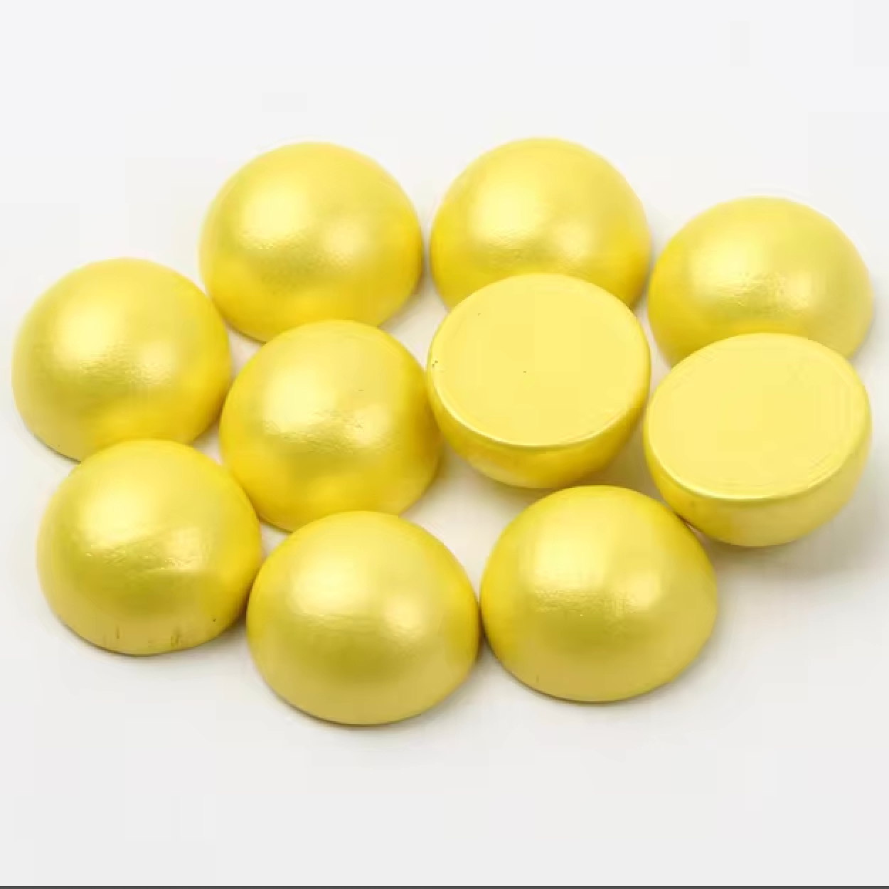 15mm Pearlized Dome Round Gem, Wooden Resin Beads (Sold per Pair) Resin Gems