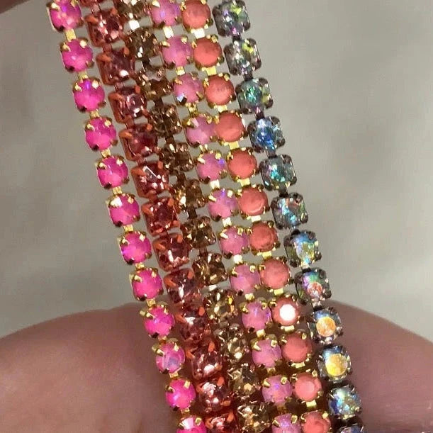 “Princess Peach” Rhinestone Chain Set (6 colours 1 yard each) Metal Rhinestone Chain