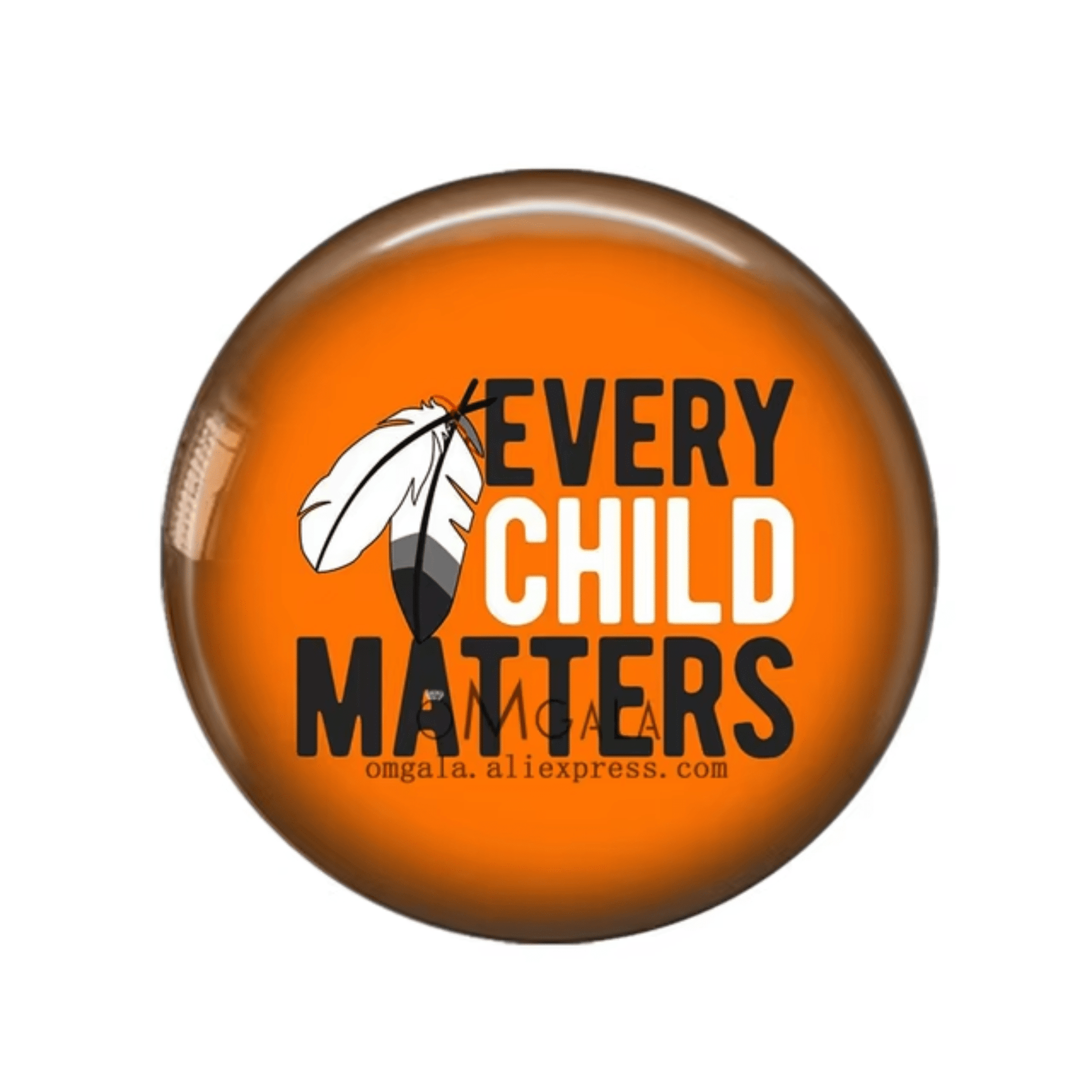 16mm "Every Child Matters" Glass Round, Glue on, Resin Gem (Sold in Pair) Resin Gems