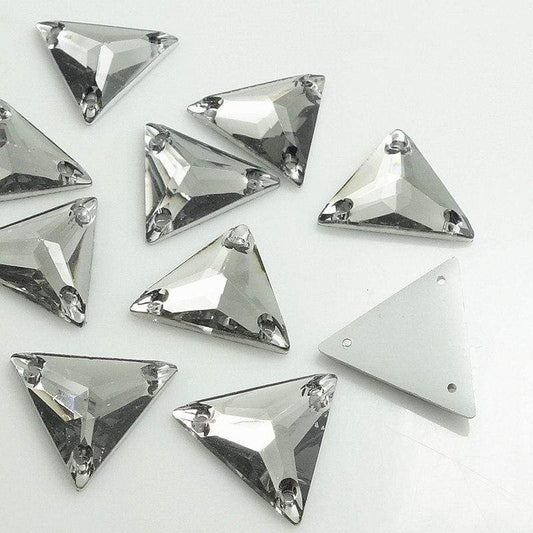 16mm Grey Acrylic Triangle Sew on Resin Gems