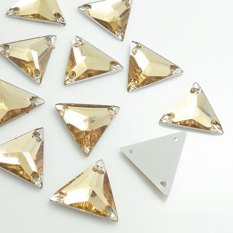 16mm Gold Acrylic Triangle Sew on Resin Gems