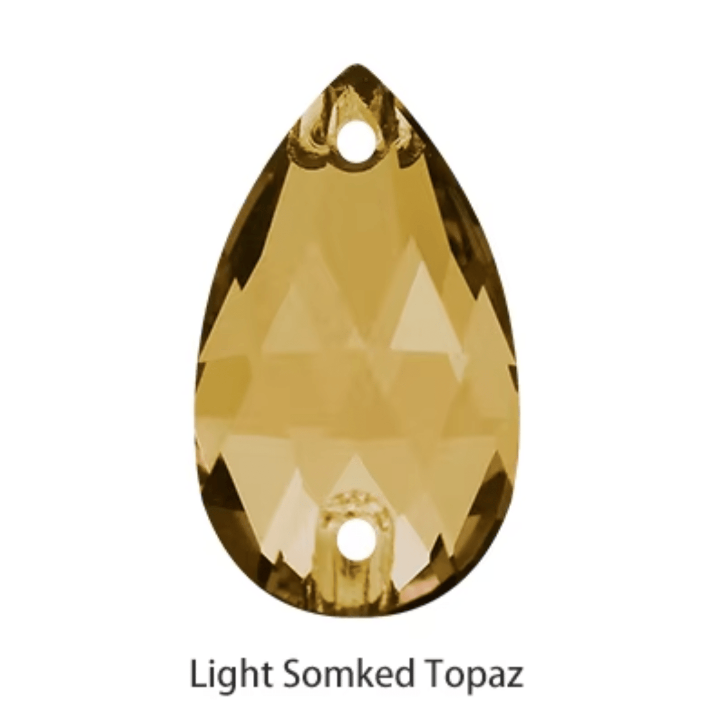 17*28mm Light Smoked Topaz Large Teardrop, Sew on, Fancy  Glass Gems (Sold in Pair) Glass Gems