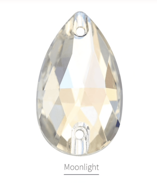 17*28mm Moonlight, Milky Opal White Teardrop, Best Quality Fancy Glass Gem (Sold in Pair) Fancy Glass Gems