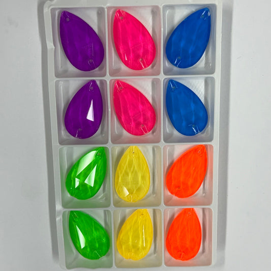 17*28mm "NEON Jelly" 6 Fancy Glass Gem Sets,  Promotions Promotions