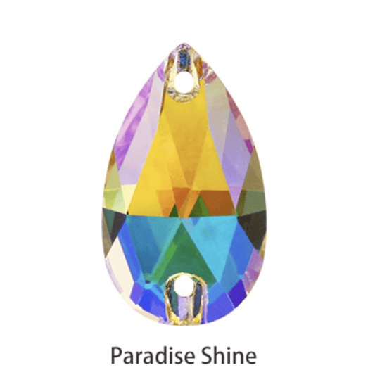 17*28mm Paradise Shine AB Teardrop, Yellow, Sew on, Fancy Glass Gem (Sold in Pair) Fancy Glass Gems
