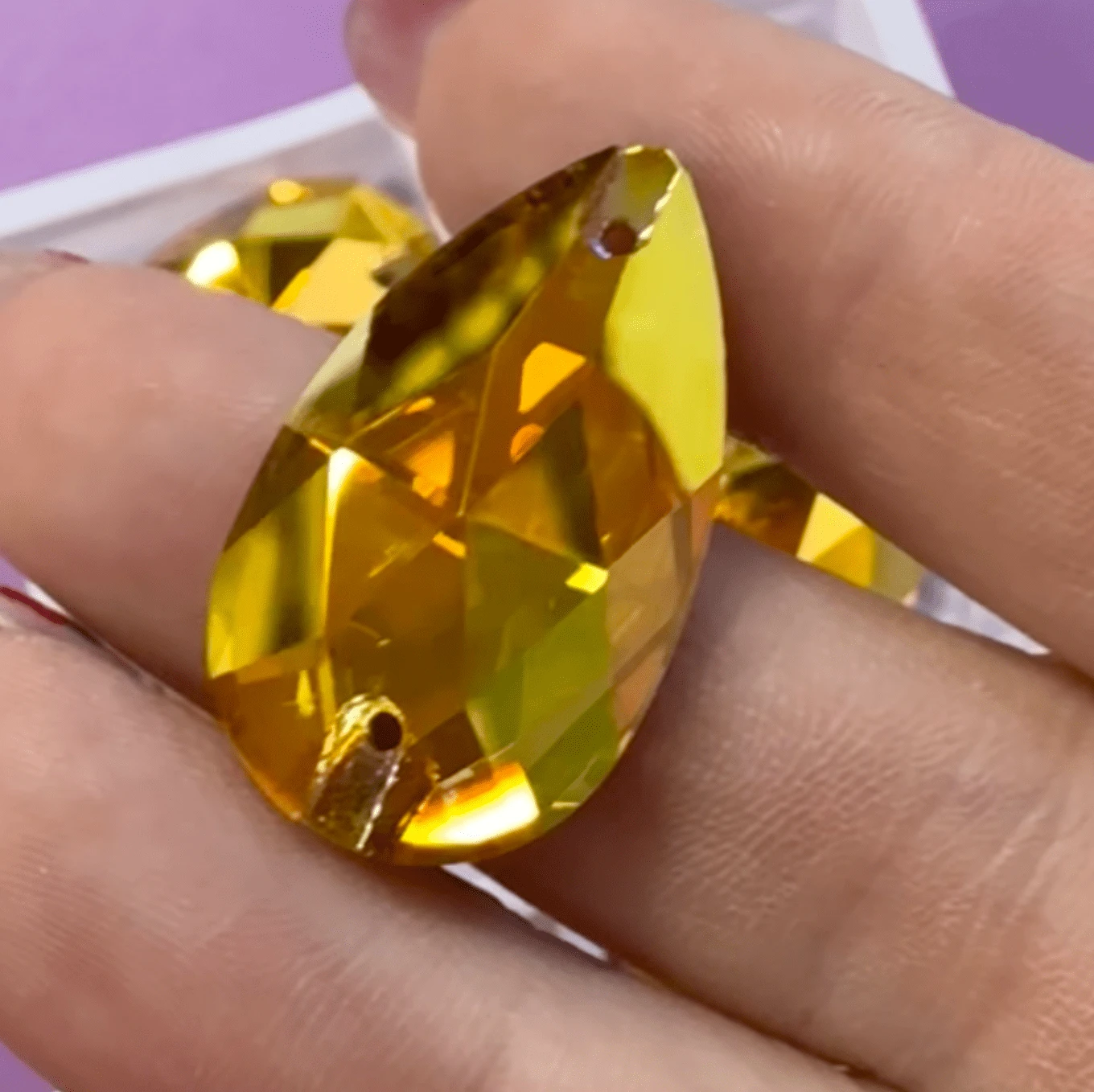 17*28mm Sunshine, Gold Yellow Teardrop, Best Quality Fancy Glass Gem (Sold in Pair) Fancy Glass Gems