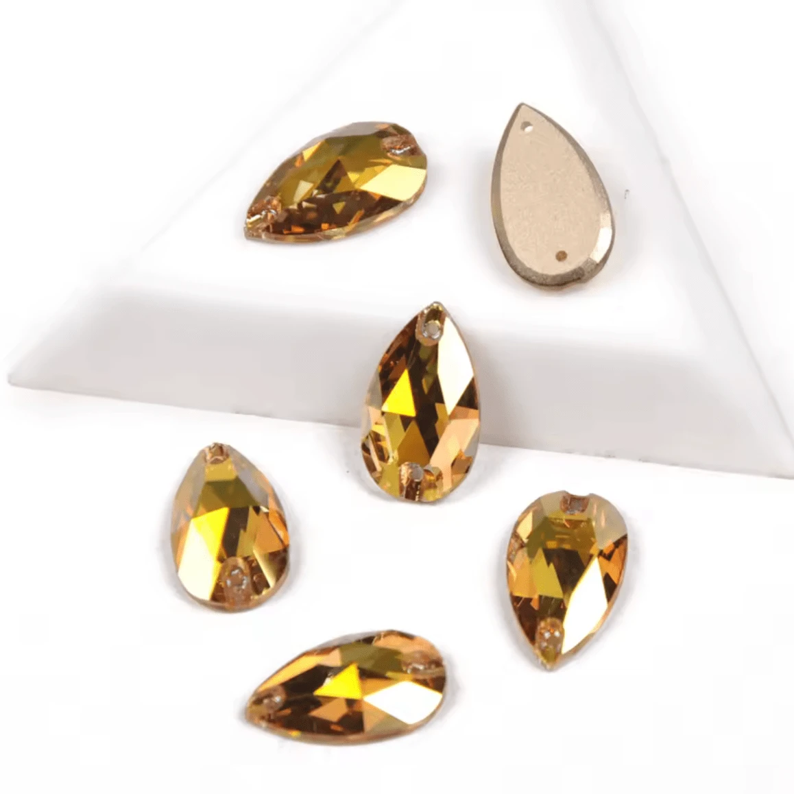17*28mm Sunshine, Gold Yellow Teardrop, Best Quality Fancy Glass Gem (Sold in Pair) Fancy Glass Gems