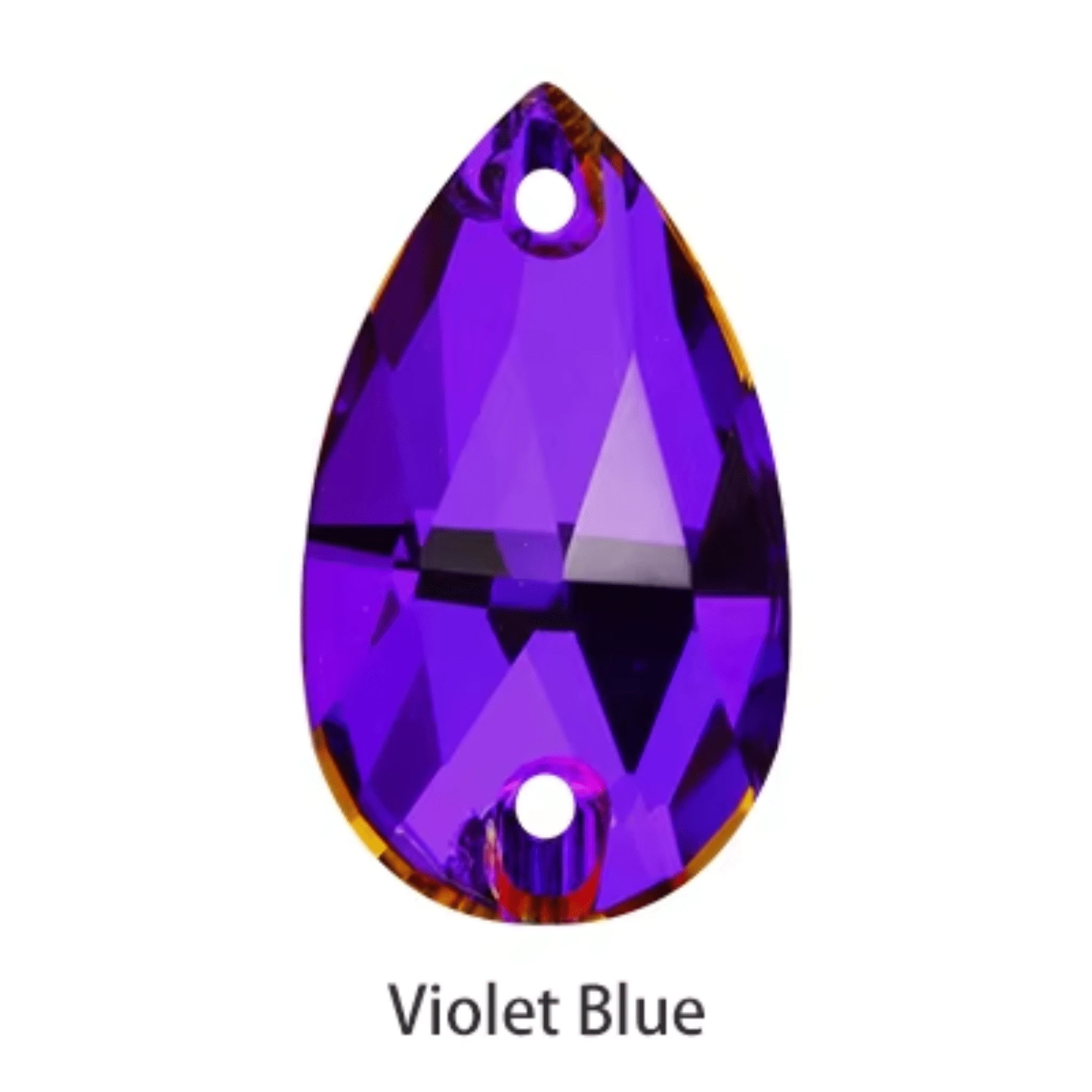 17*28mm Violet Blue Large Teardrop, Sew on, Fancy  Glass Gems (Sold in Pair) Glass Gems