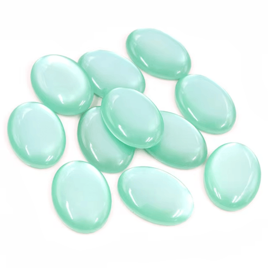 18*25mm Aqua Green Opal Rivoli Glue on, Resin Gem *New* (Sold in Pair) Fancy Glass Gems