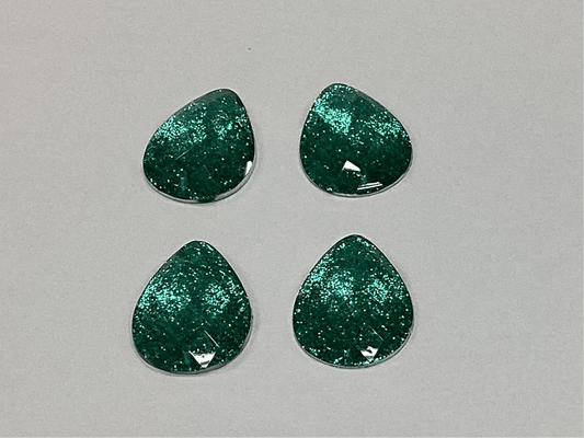18*25mm Blue Glitter Stone Teardrop, Sew on, Resin Gems (Sold in Pair) Resin Gems