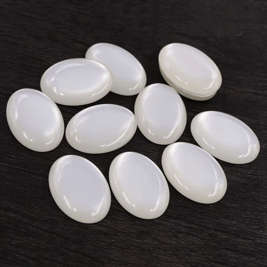 18*25mm White Opal Rivoli Glue on, Resin Gem *New* (Sold in Pair) Fancy Glass Gems