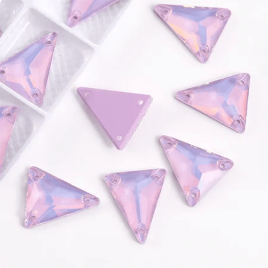 18*28mm Mocha Light Purple Long Triangle shaped, Sew on, Strass Fancy Glass Gems (Sold in Pair) Fancy Glass Gems
