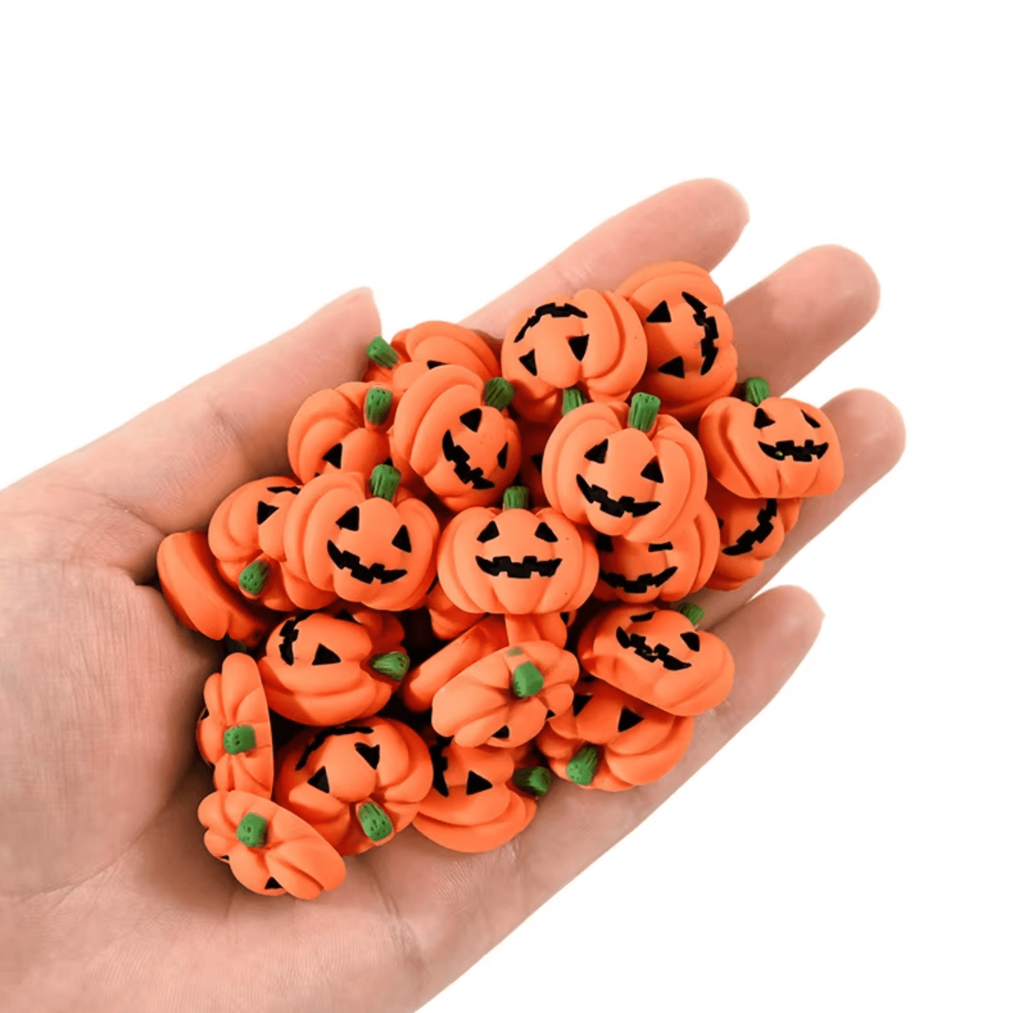 18mm*20mm Mini Pumpkin Halloween Charms, Glue on, Resin Gems (Sold in Pair) Earring Findings