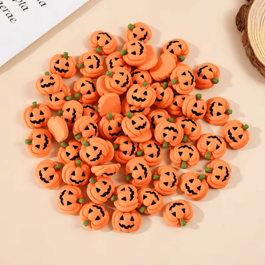 18mm*20mm Mini Pumpkin Halloween Charms, Glue on, Resin Gems (Sold in Pair) Earring Findings