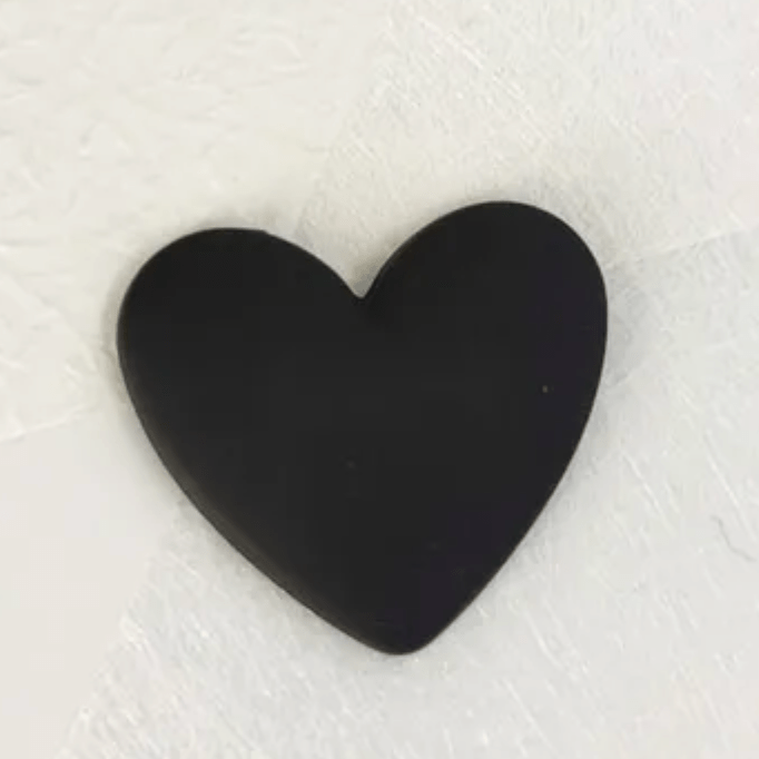 18mm Black Matte Heart Resin Gem, (Sold in Pairs) Resin Gems