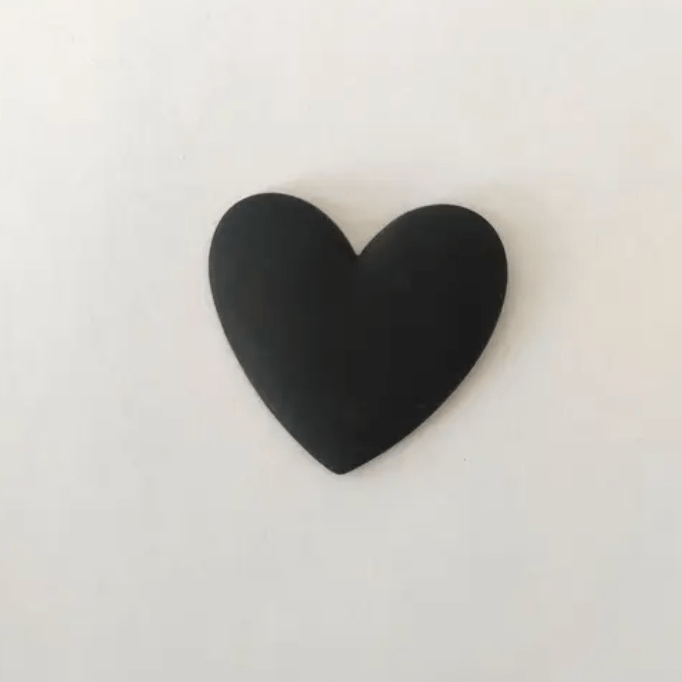 18mm Black Matte Heart Resin Gem, (Sold in Pairs) Resin Gems