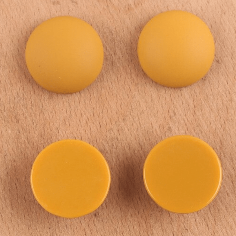 19mm Mustard Yellow 19mm Mixed Smooth Matte Dome Round, Glue on, Resin Gems (Sold in Pair) Resin Gems