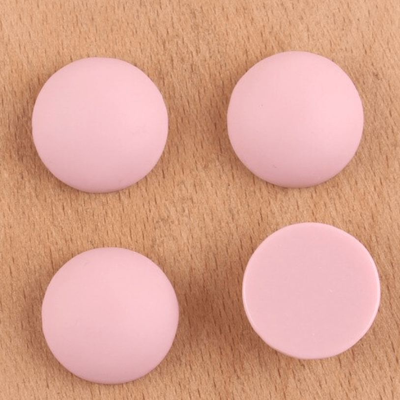 19mm Cheyenne Pink 19mm Mixed Smooth Matte Dome Round, Glue on, Resin Gems (Sold in Pair) Resin Gems