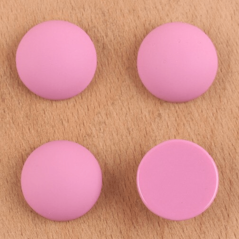 19mm Magenta Pink 19mm Mixed Smooth Matte Dome Round, Glue on, Resin Gems (Sold in Pair) Resin Gems