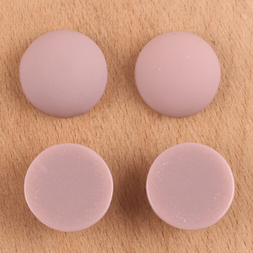 19mm Mauve Pink/Purple 19mm Mixed Smooth Matte Dome Round, Glue on, Resin Gems (Sold in Pair) Resin Gems