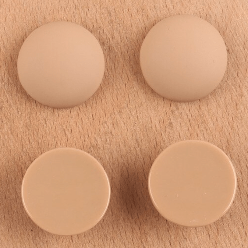 19mm Tan/Light Brown 19mm Mixed Smooth Matte Dome Round, Glue on, Resin Gems (Sold in Pair) Resin Gems
