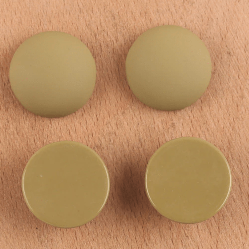19mm Dark Olive Green 19mm Mixed Smooth Matte Dome Round, Glue on, Resin Gems (Sold in Pair) Resin Gems