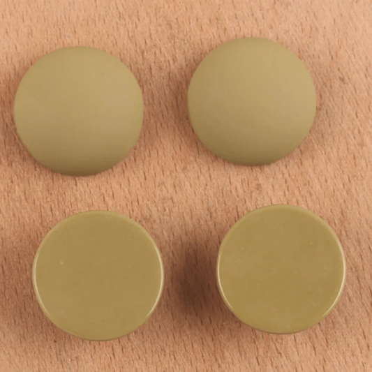 19mm Dark Olive Green 19mm Mixed Smooth Matte Dome Round, Glue on, Resin Gems (Sold in Pair) Resin Gems