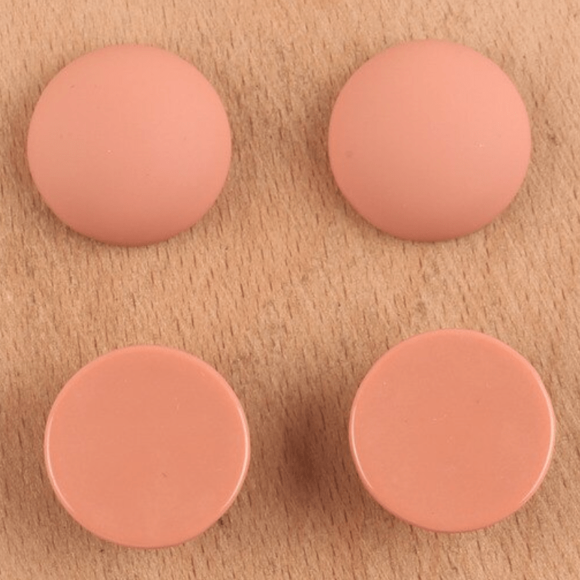 19mm Light Orange Terra Cotta Peach 19mm Mixed Smooth Matte Dome Round, Glue on, Resin Gems (Sold in Pair) Resin Gems