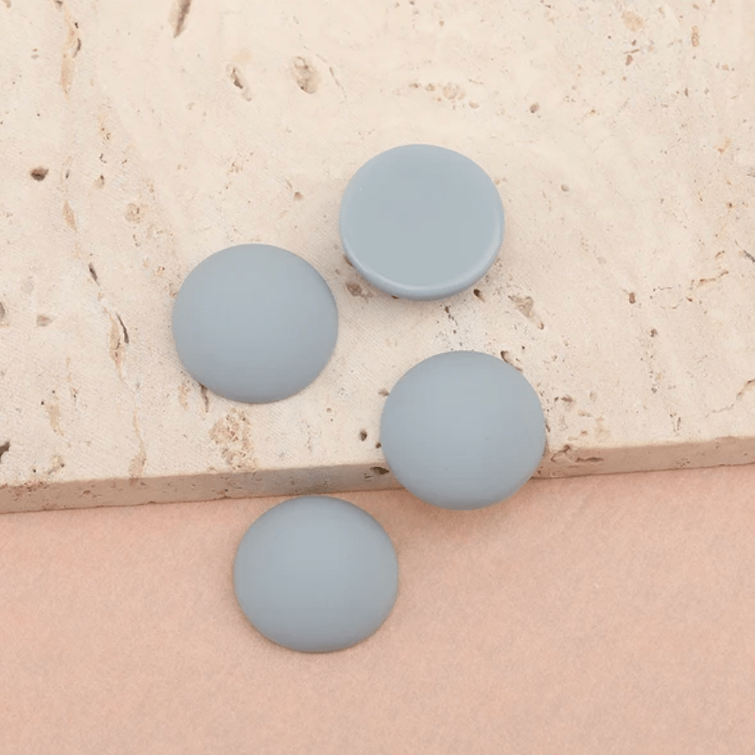 19mm Light Blue 19mm Mixed Smooth Matte Dome Round, Glue on, Resin Gems (Sold in Pair) Resin Gems