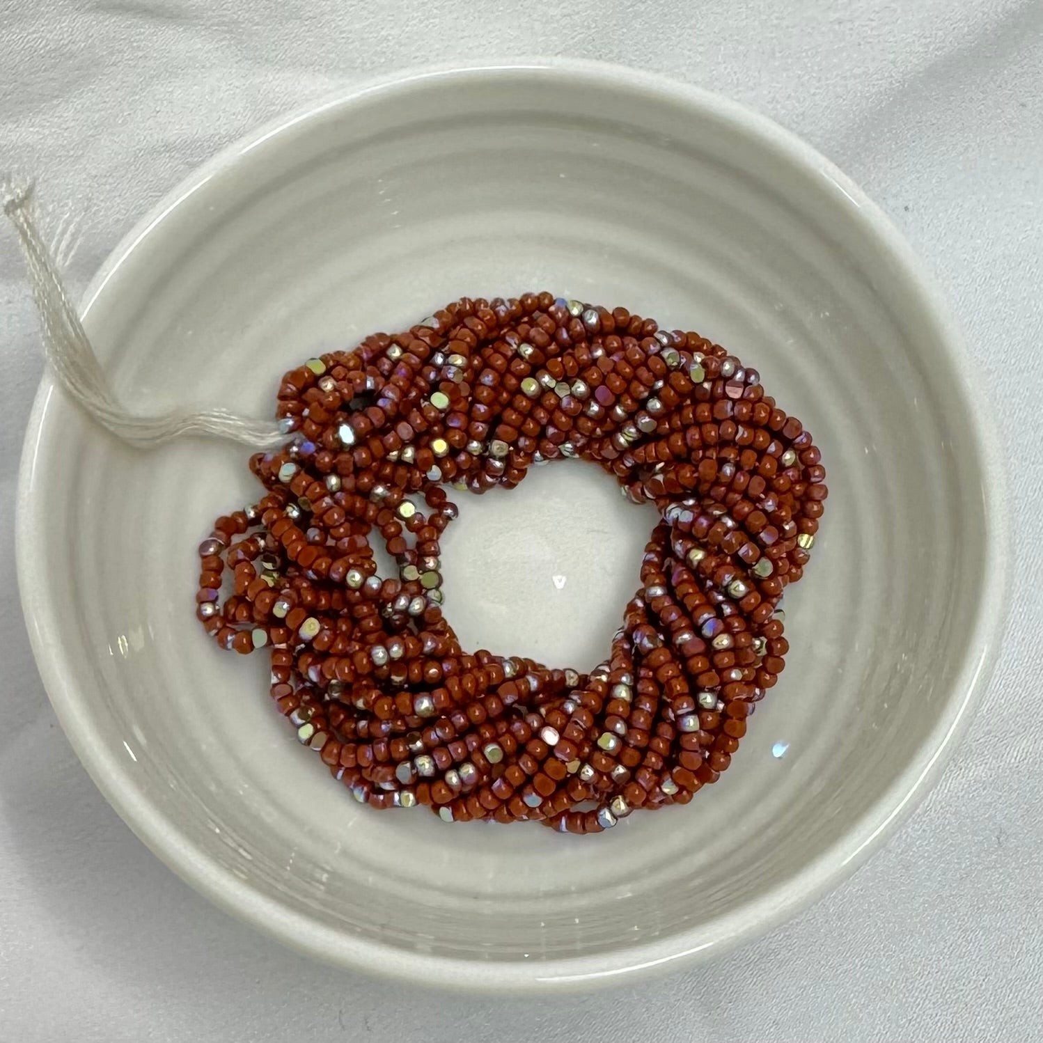 11/0 Charlotte Cut *Premium Seed Bead- Patina Opaque Medium Brown Aurore Boreale *10g Hank* India Sheen Charlotte Cut Seedbeads