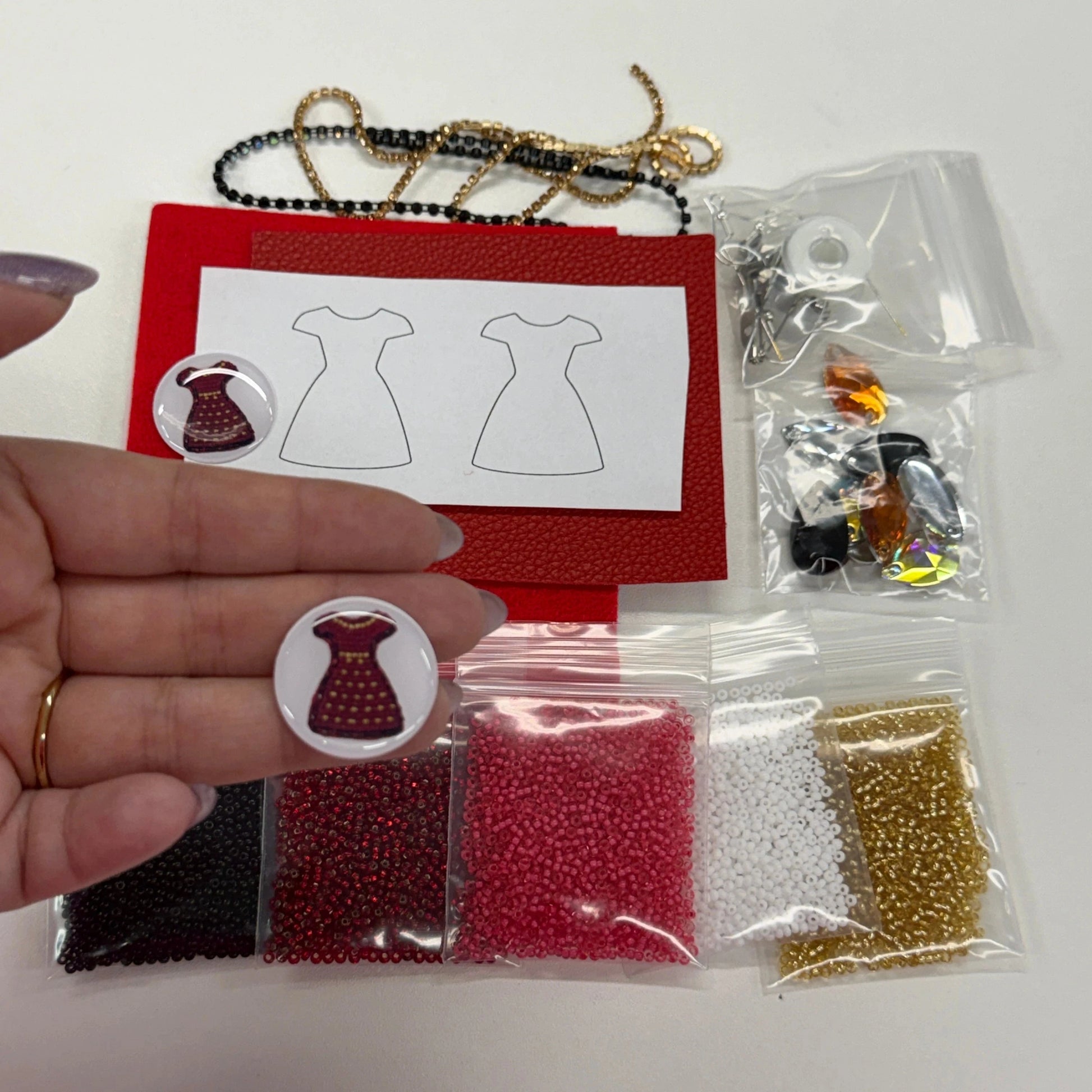 "Red Dress" Beading Starter Kits, New Beaders Basics Sundaylace Creations & Bling