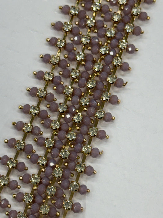 Ss8 Deluxe Mauve Rhinestone Chain High Quality *New* (sold in yard) Sundaylace Creations & Bling