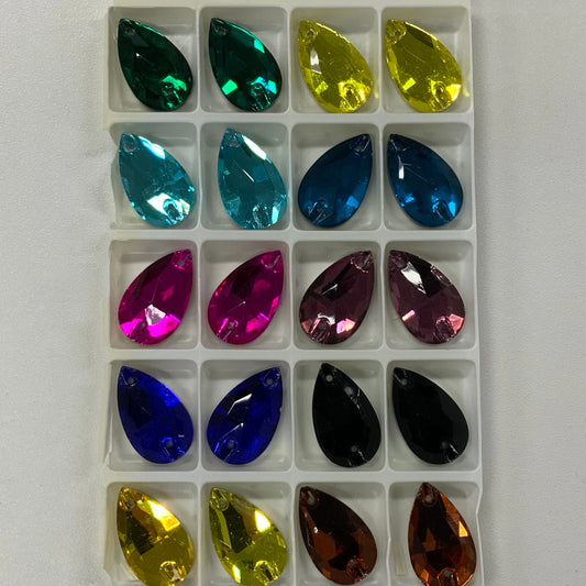 "I'll take one of each" - 10 Pairs of  13*22mm Teardrop 🌈 Glass Gem Set, Promotions (Copy)