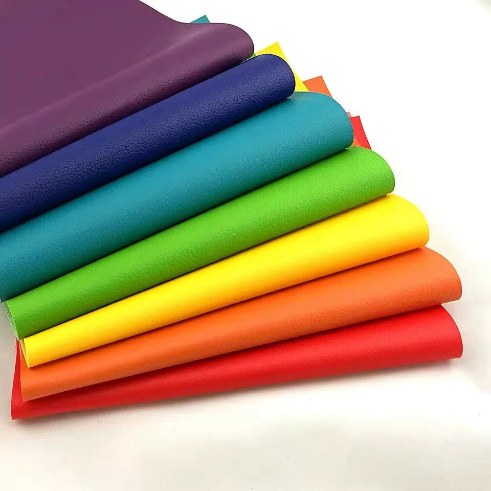 20*30cm "Rainbow" 7 Sheet Set Leather Texture Finish, Leatherette Sheet, Bulk Leatherette