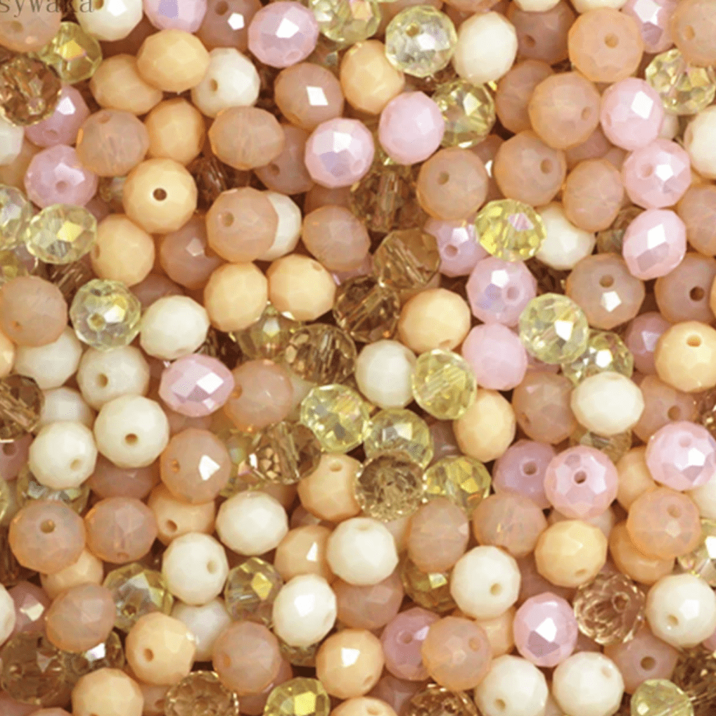 2*3mm "Baked Bread Mix" Faceted Rondelle Beads 160 pcs Rondelle Beads