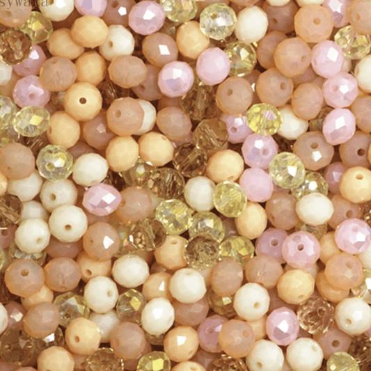 2*3mm "Baked Bread Mix" Faceted Rondelle Beads 160 pcs Rondelle Beads