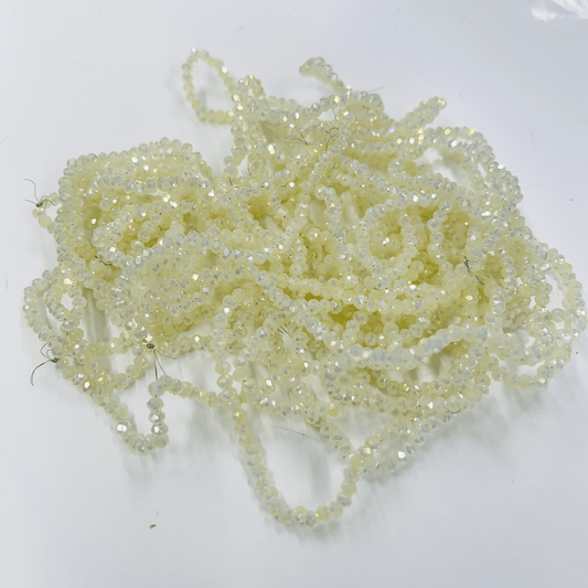 2*3mm Ivory White AB Luster Glass Rondelle Beads (130pcs) Rondelle Beads