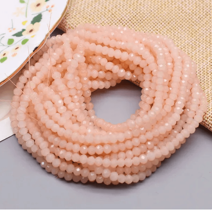 2*3mm Peach Pink Rondelle Beads (~175 pcs) Rondelle Beads