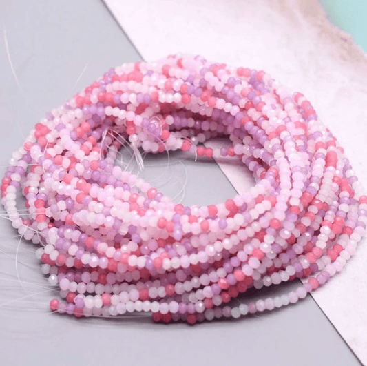 2*3mm Pinks & Light Purple Mixed Faceted Rondelle Beads 160 pcs Rondelle Beads