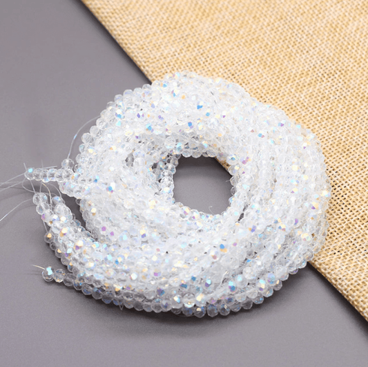 2*3mm White Clear AB Luster Glass Rondelle Beads Rondelle Beads